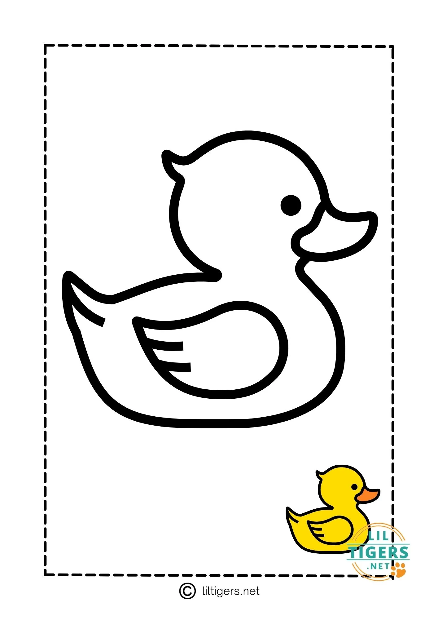 free printable duck coloring page