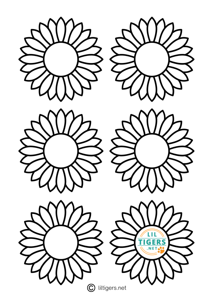 7 Free Printable Sunflower Templates - Lil Tigers Lil Tigers