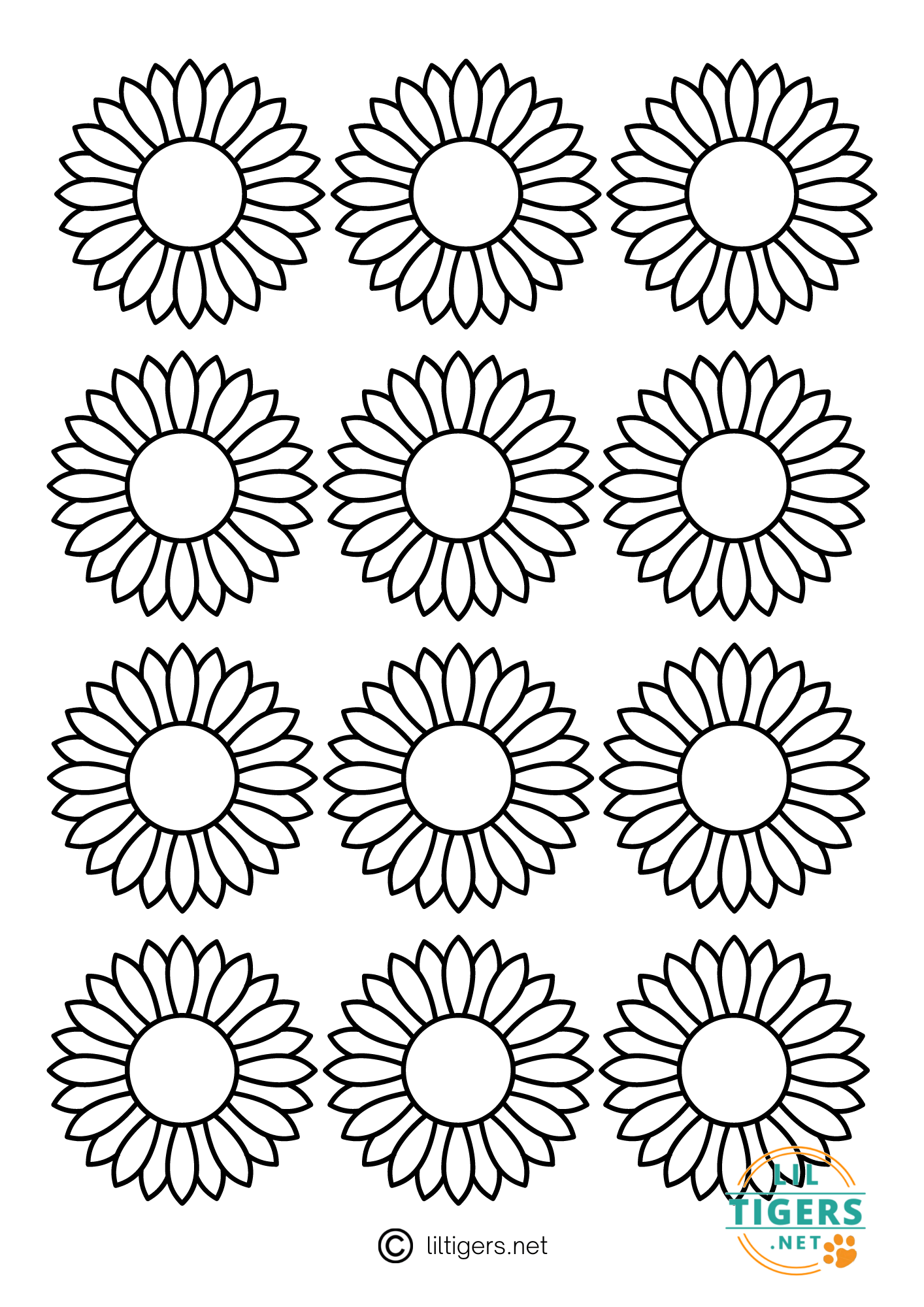 free printable sunflower outlines