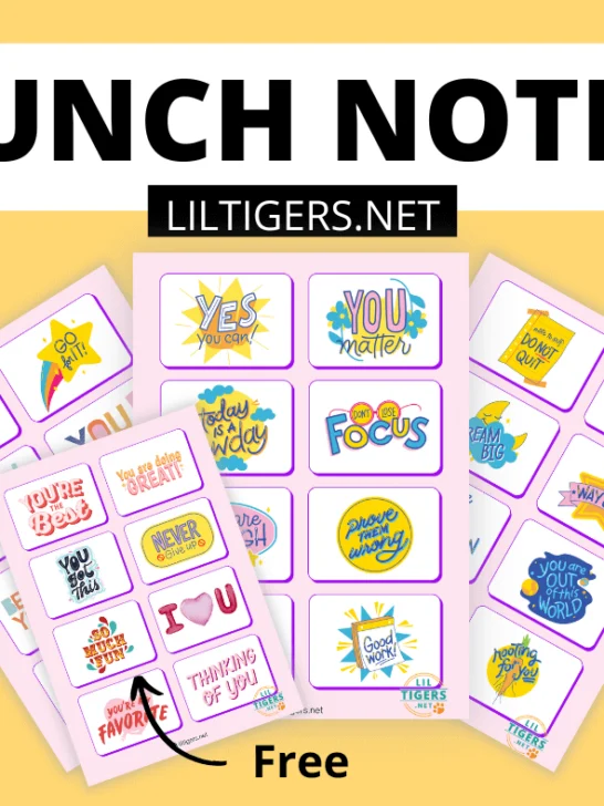 free lunch box note printables