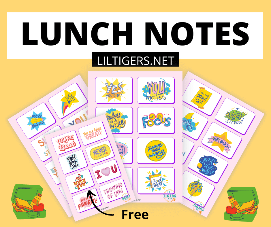 free lunch box note printables