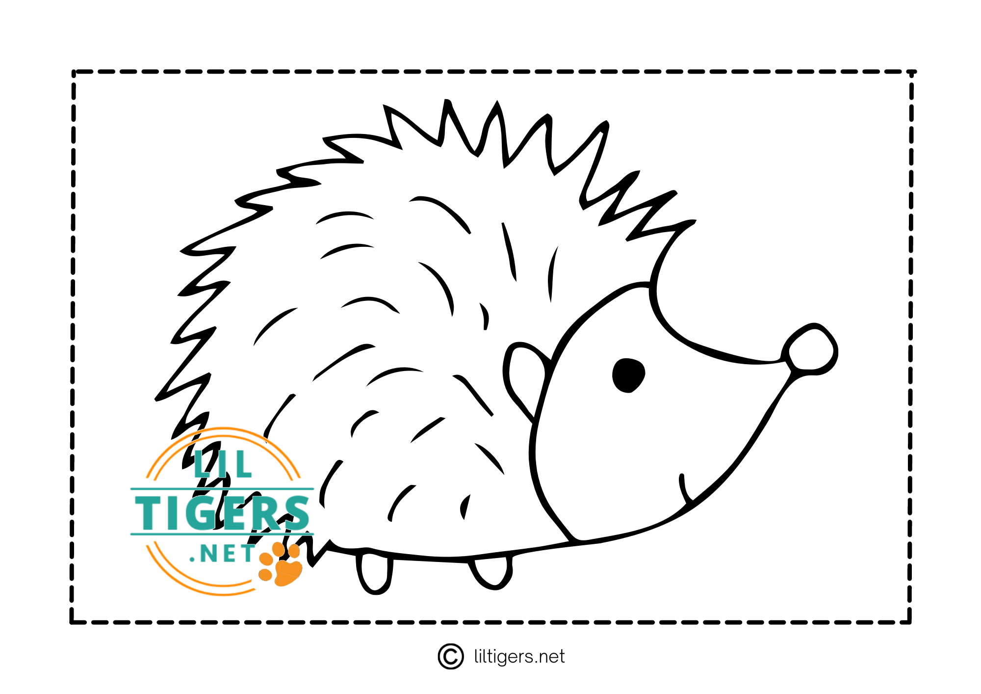 free printable hedgehog coloring page
