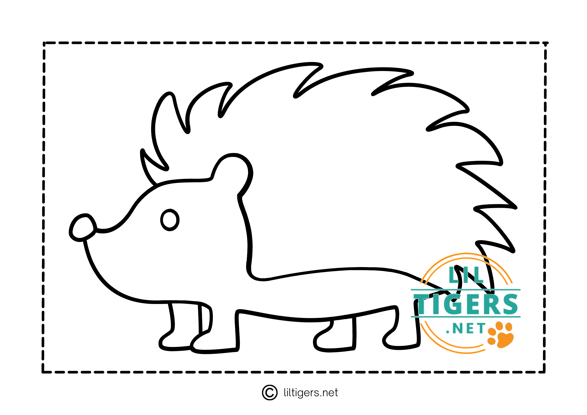 free printable hedgehog coloring sheet