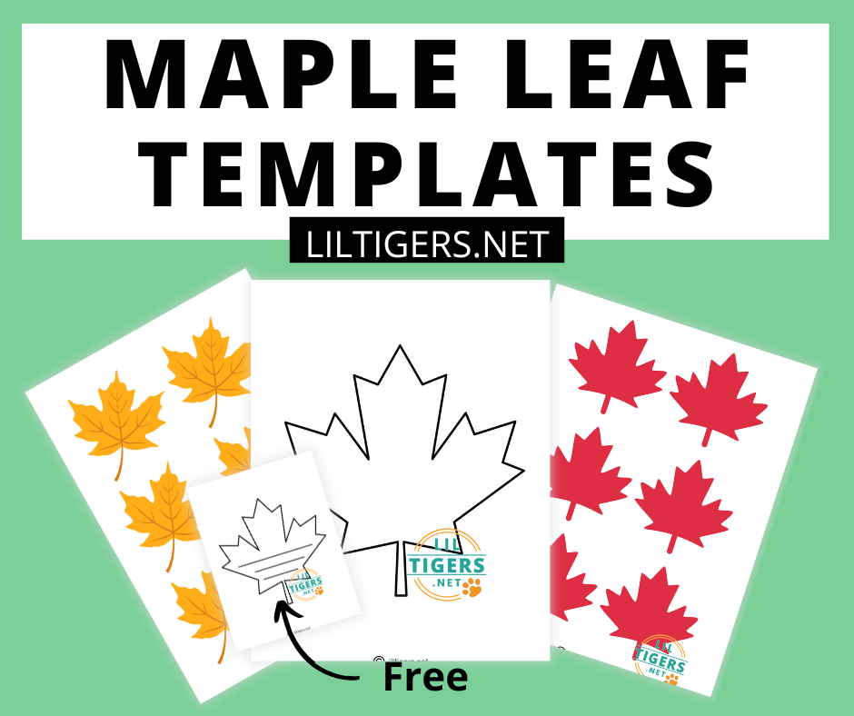 Free Printable Canadian Maple Leaf-Shaped Writing Templates