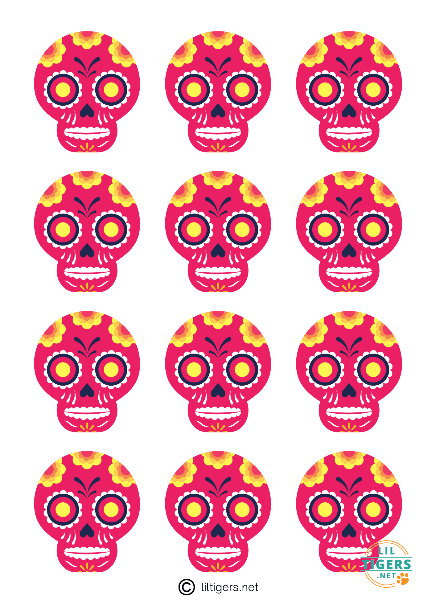 red sugar skull templates