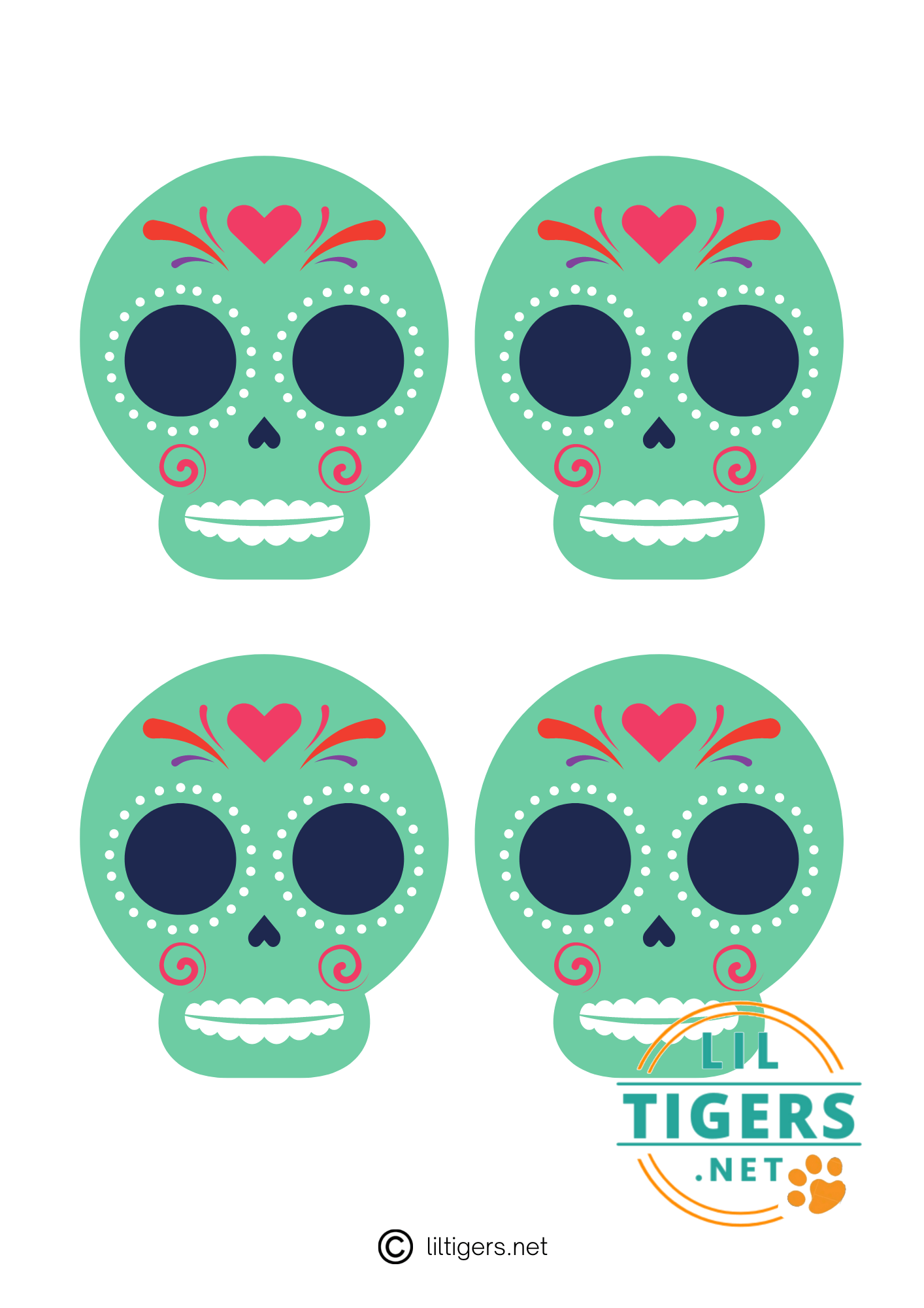 green sugar skull templates