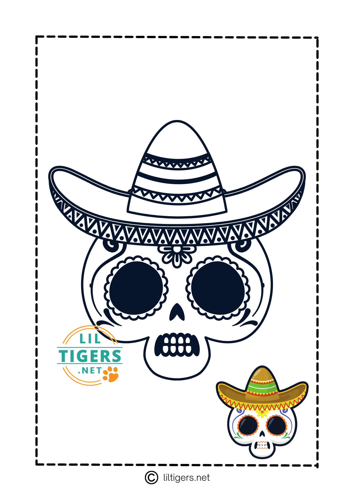 sugar skull coloring sheet