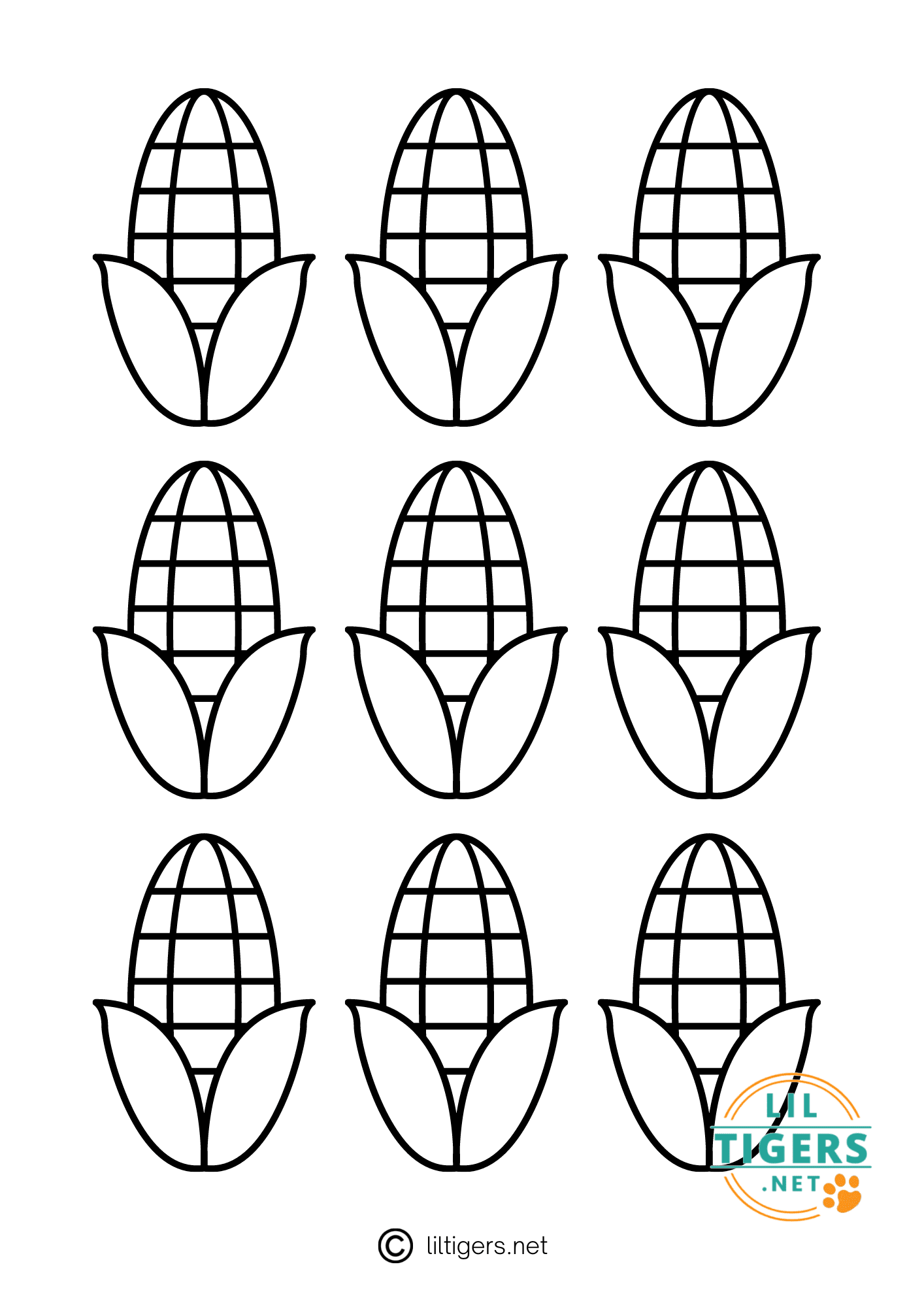 free printable corn craft template