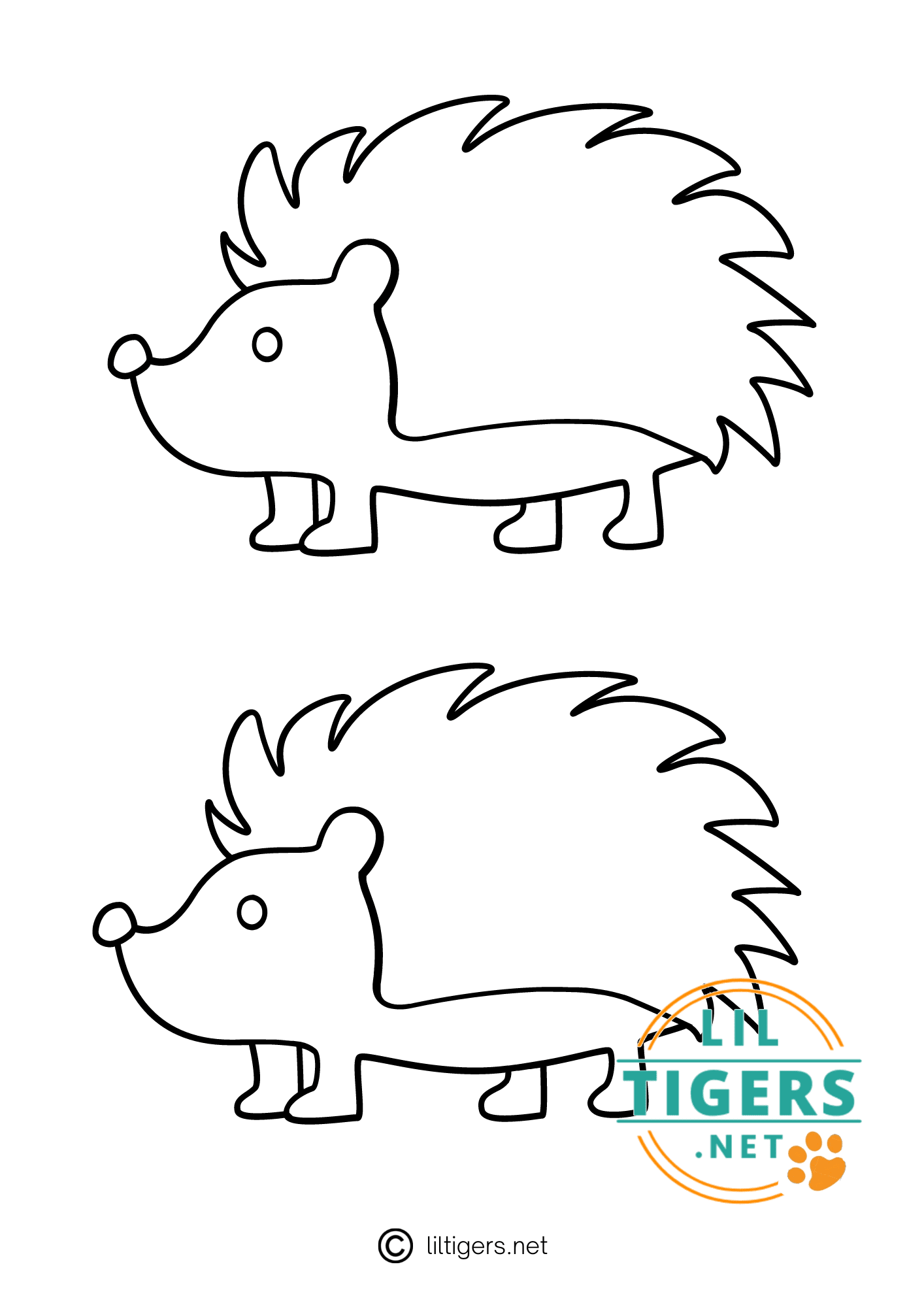 free printable hedgehog template outlines