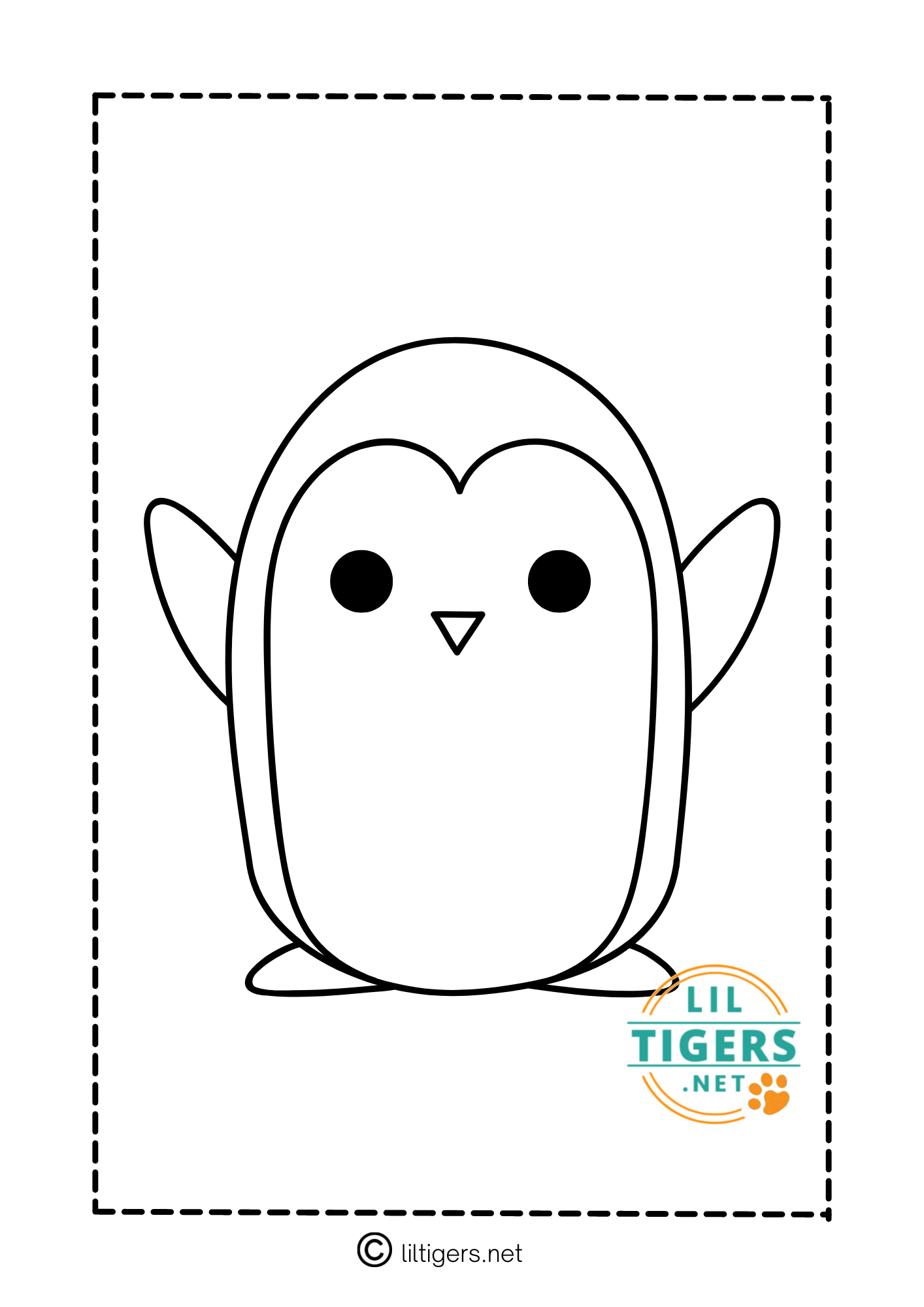 free printable penguin coloring page