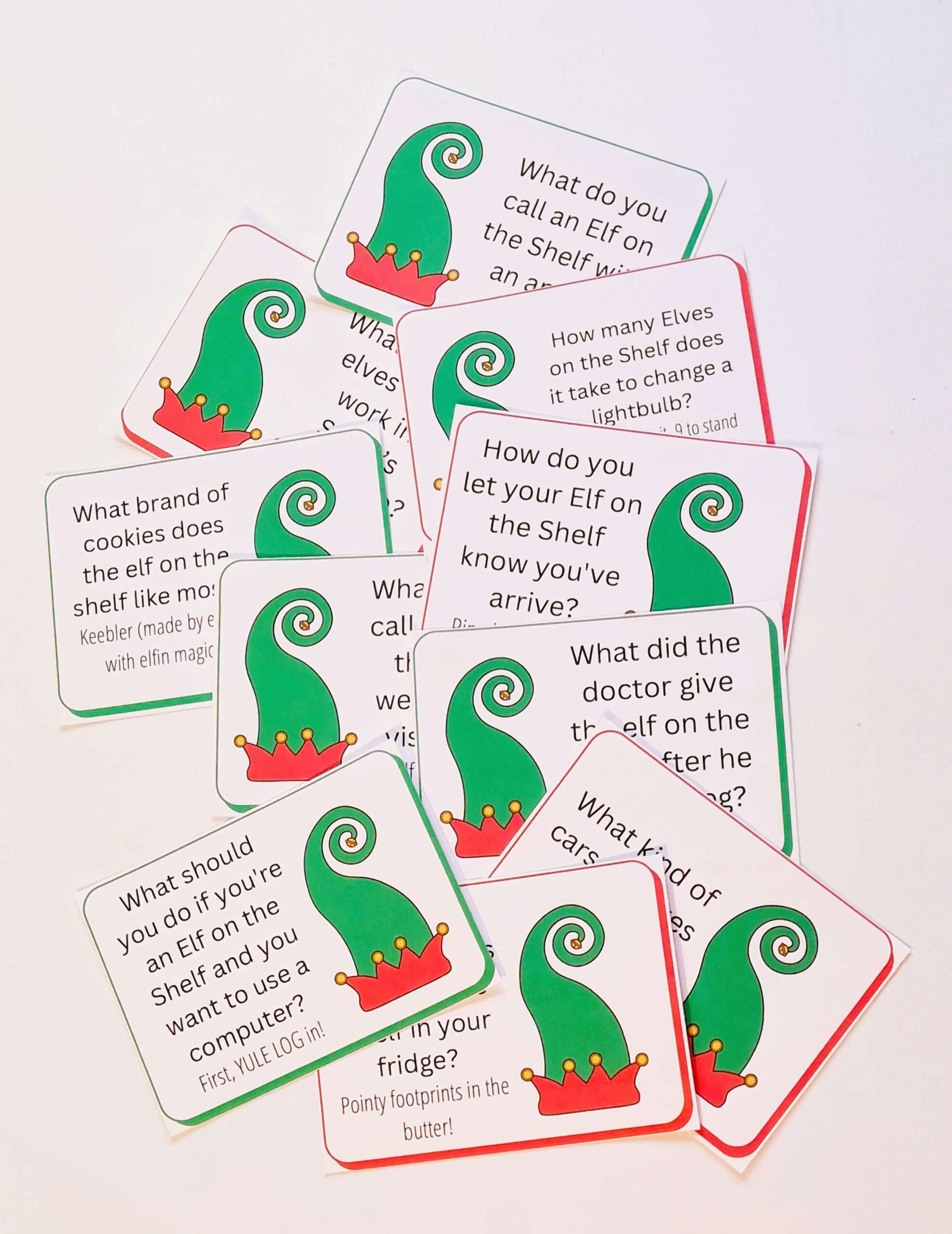 funny elf on the shelf joke cards to print