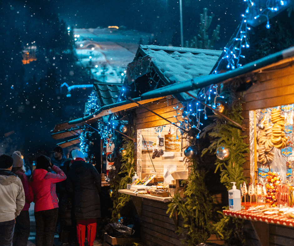 family outdoor winter activity: winter market