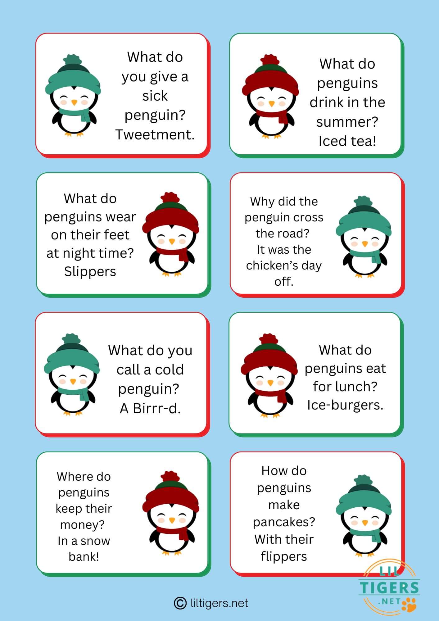 free printable penguin jokes for kids