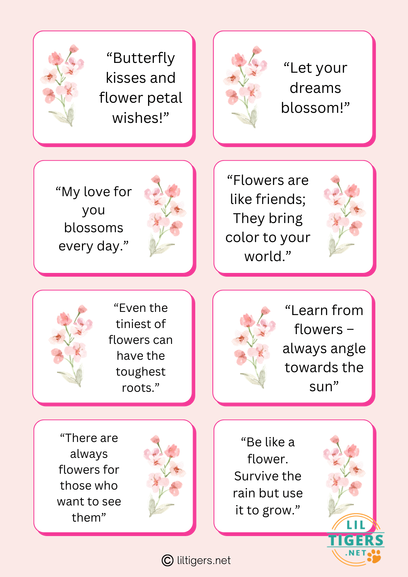 free printable flower quotes for kids