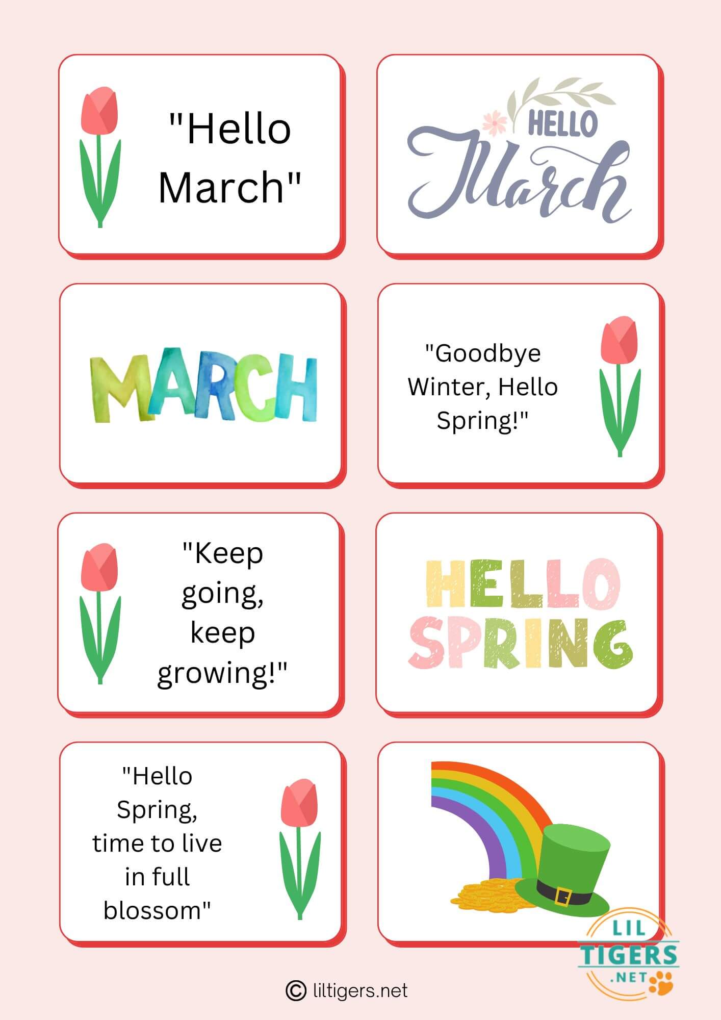 free printable hello march quotes