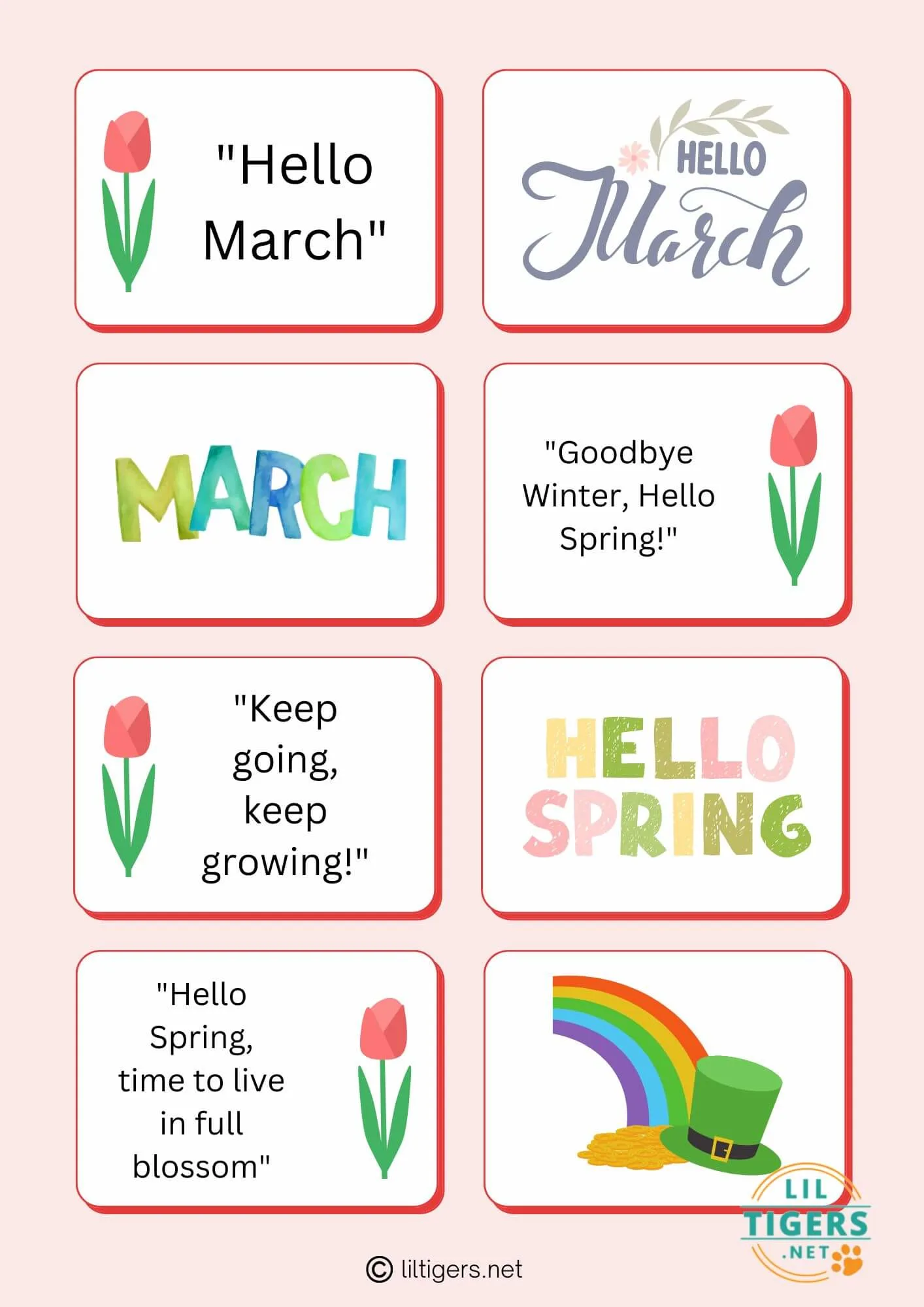 free printable hello march quotes