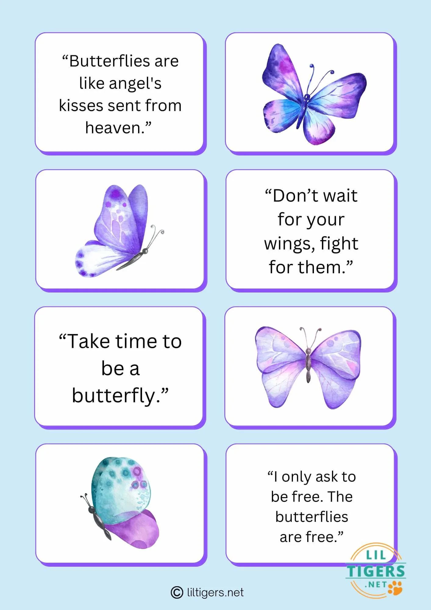 Free Printable Butterfly Lunch Notes