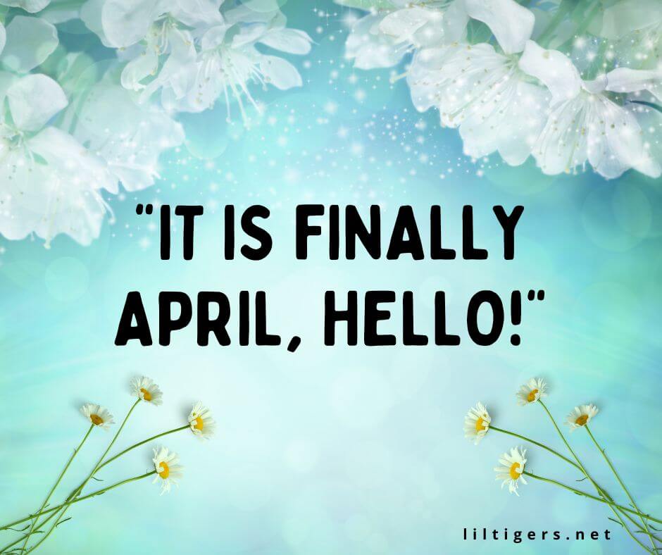 Hello April Sayings for kids