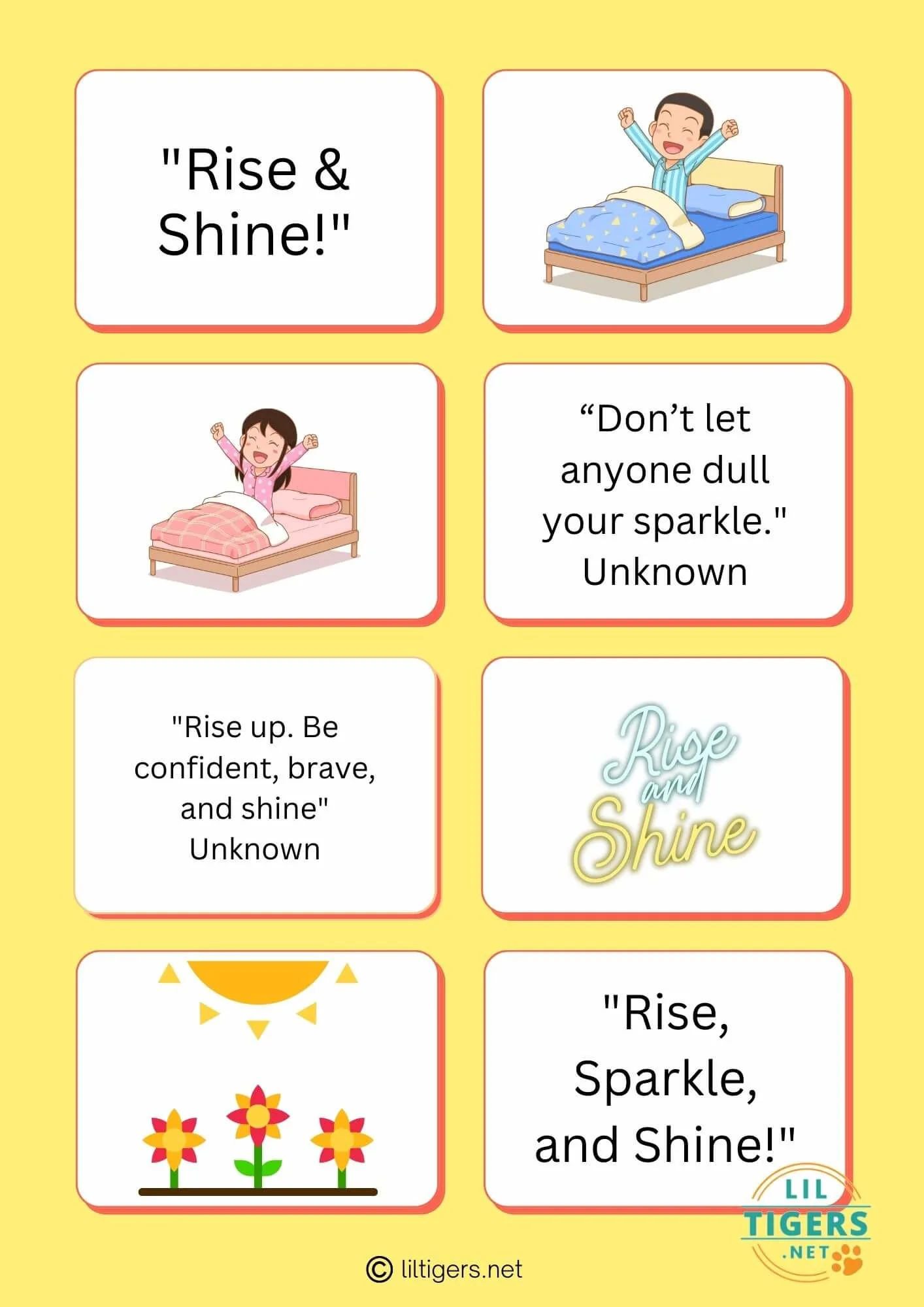 Free Printable Rise and Shine Lunch Box Notes