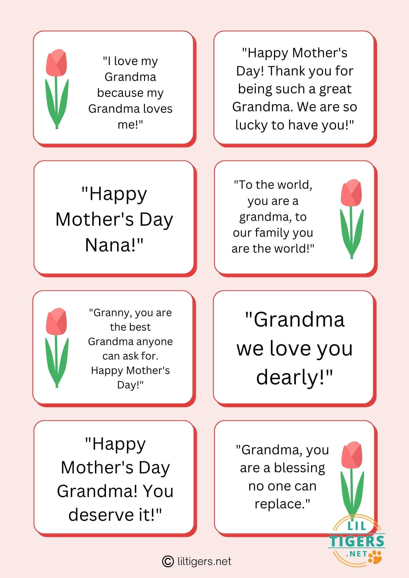 Free Printable Mother's Day Messages for Grandma