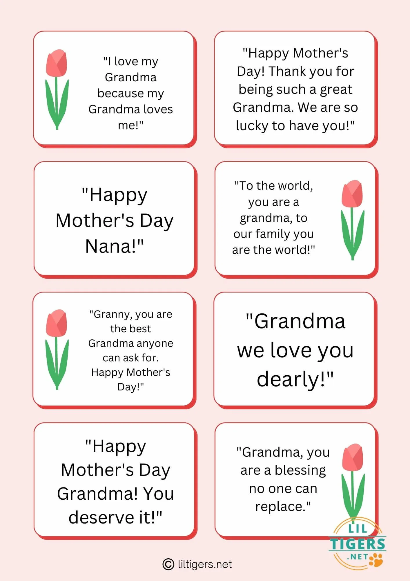 Free Printable Mother's Day Messages for Grandma