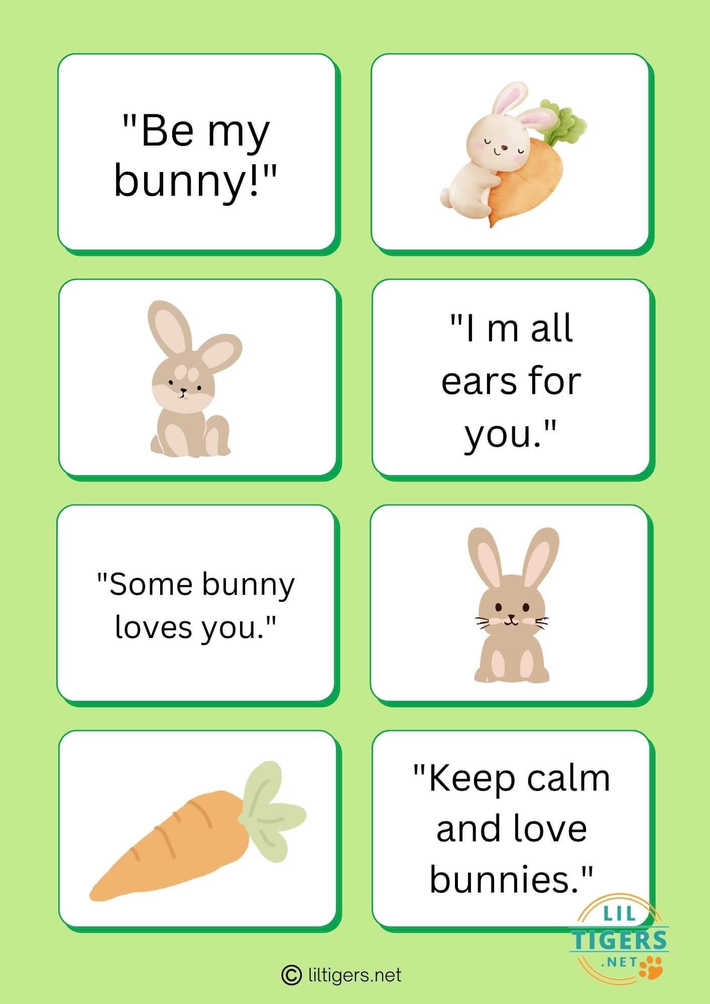 free printable bunny lunch notes