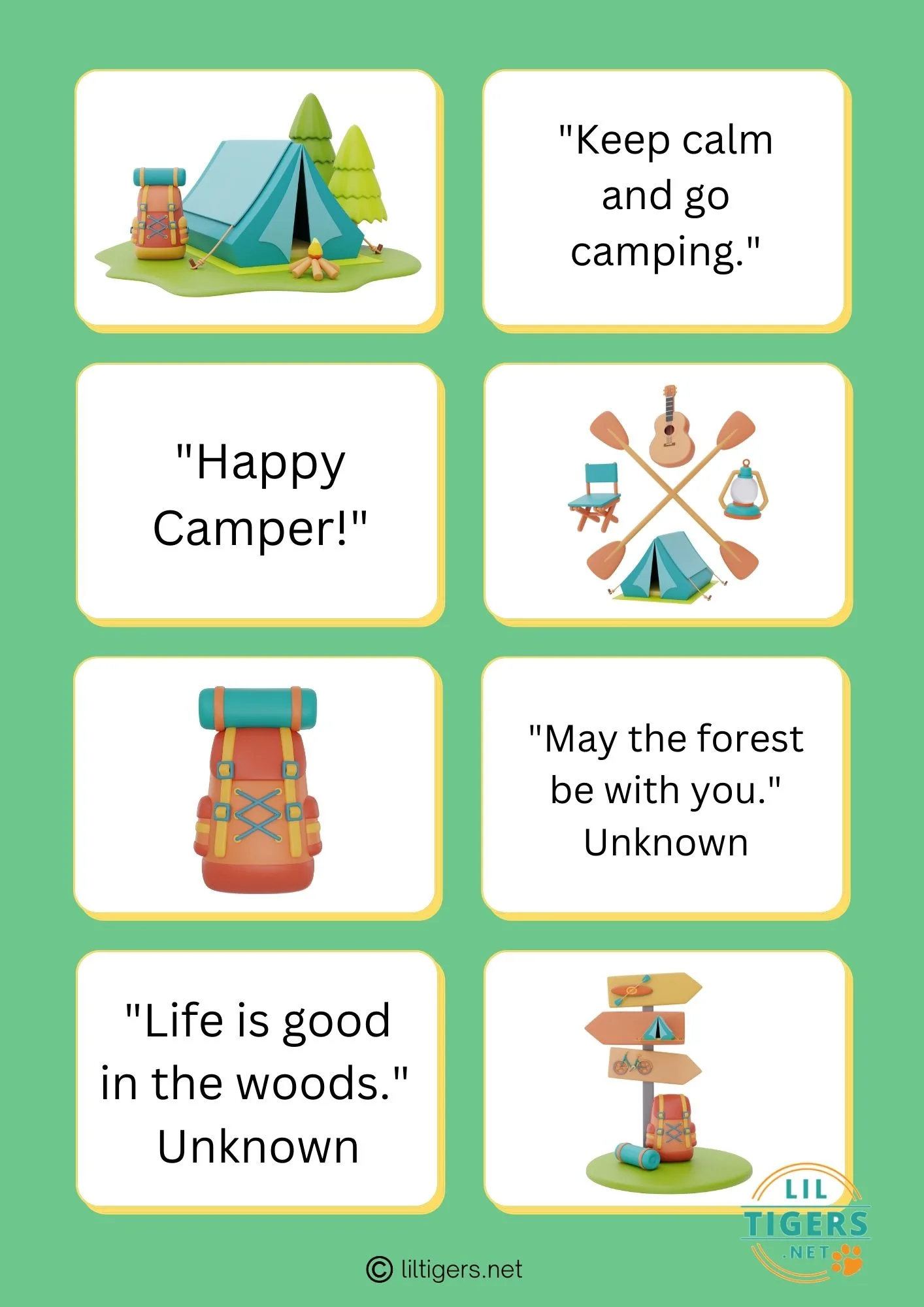 Free Printable Camping Quotes for Kids