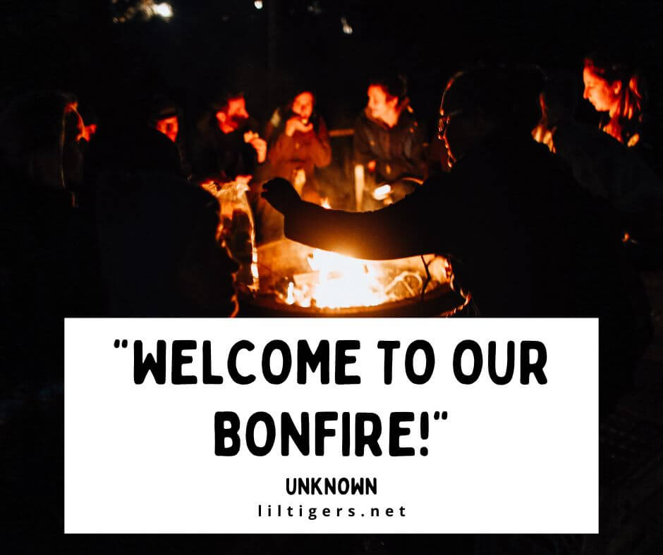 kids bonfire captions for social media