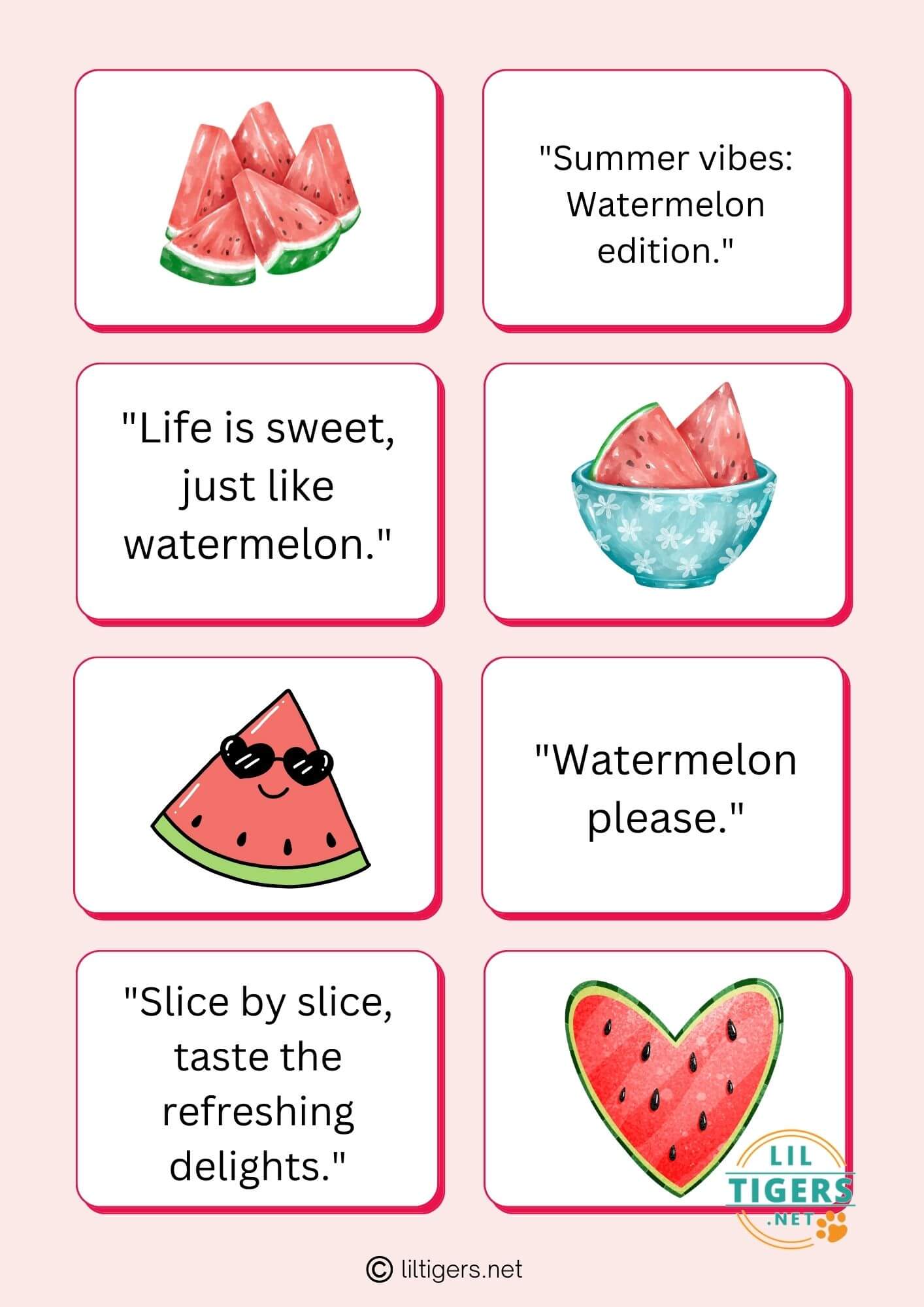 Free Watermelon sayings for kids printables