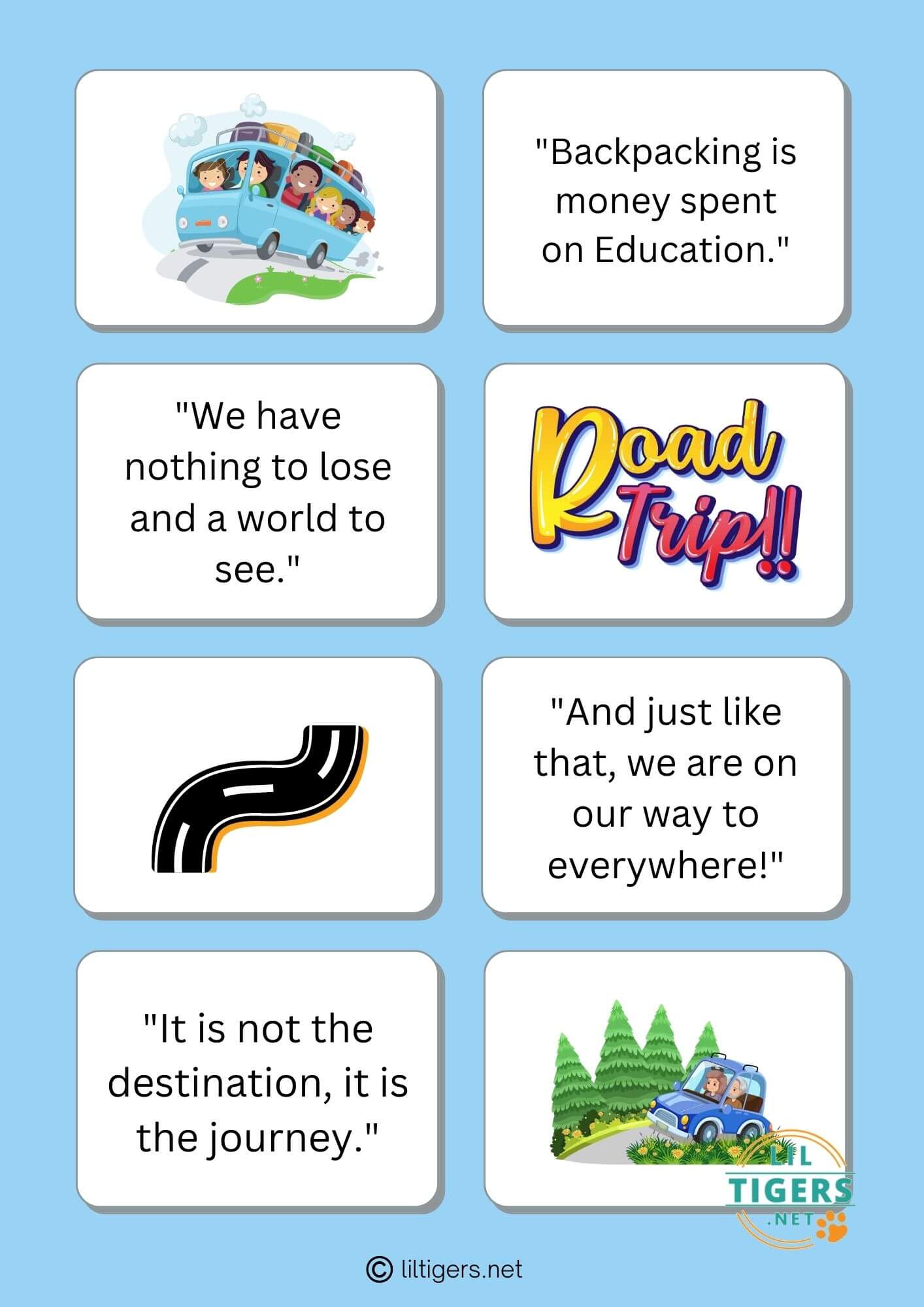 Free Printable Road Trip Sayings for Kids