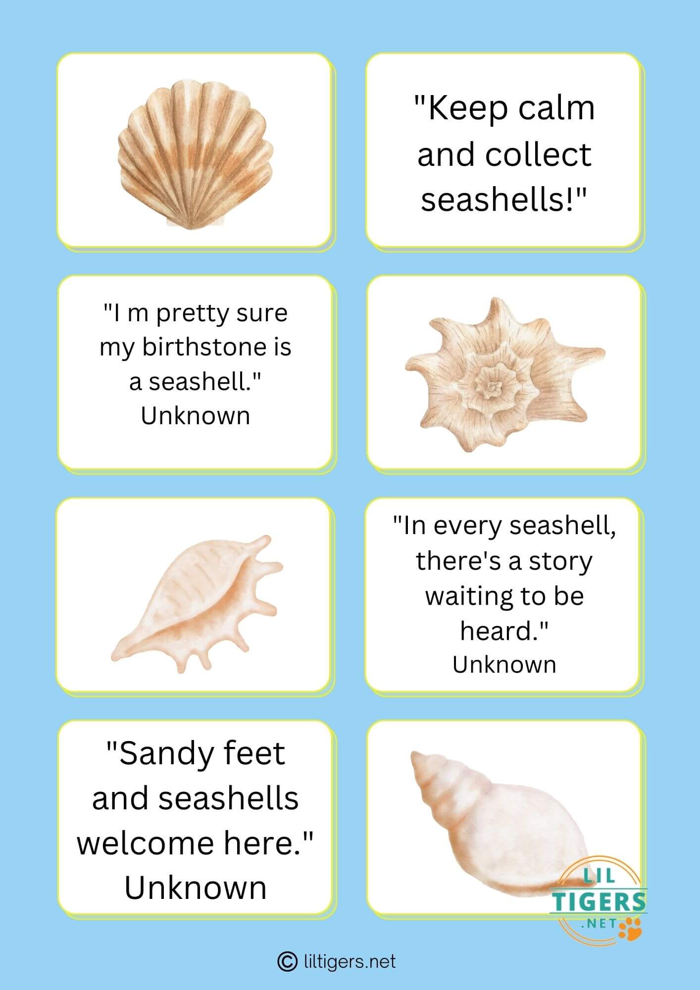 free printable seashell quotes
