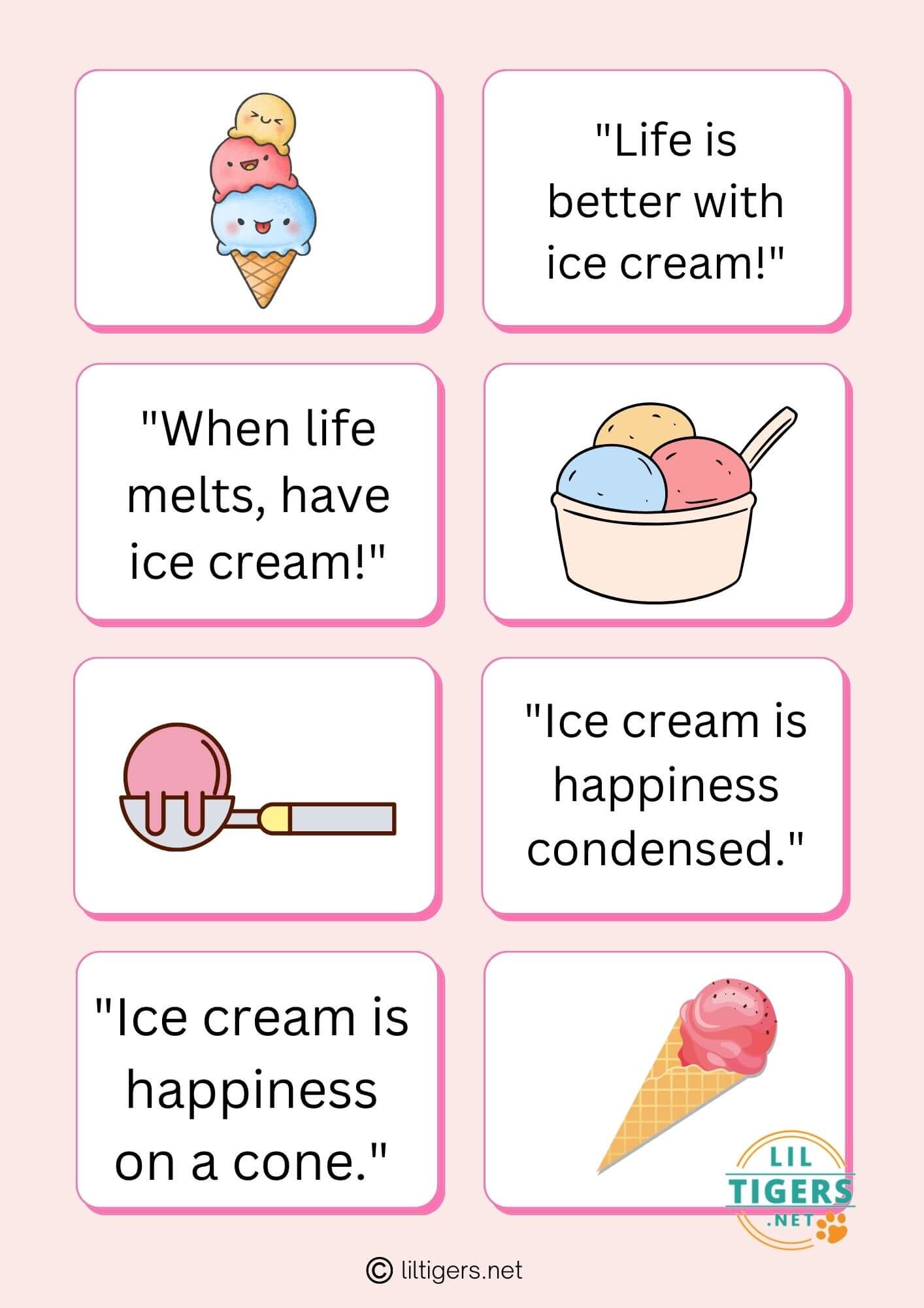free printable ice cream quotes for kids