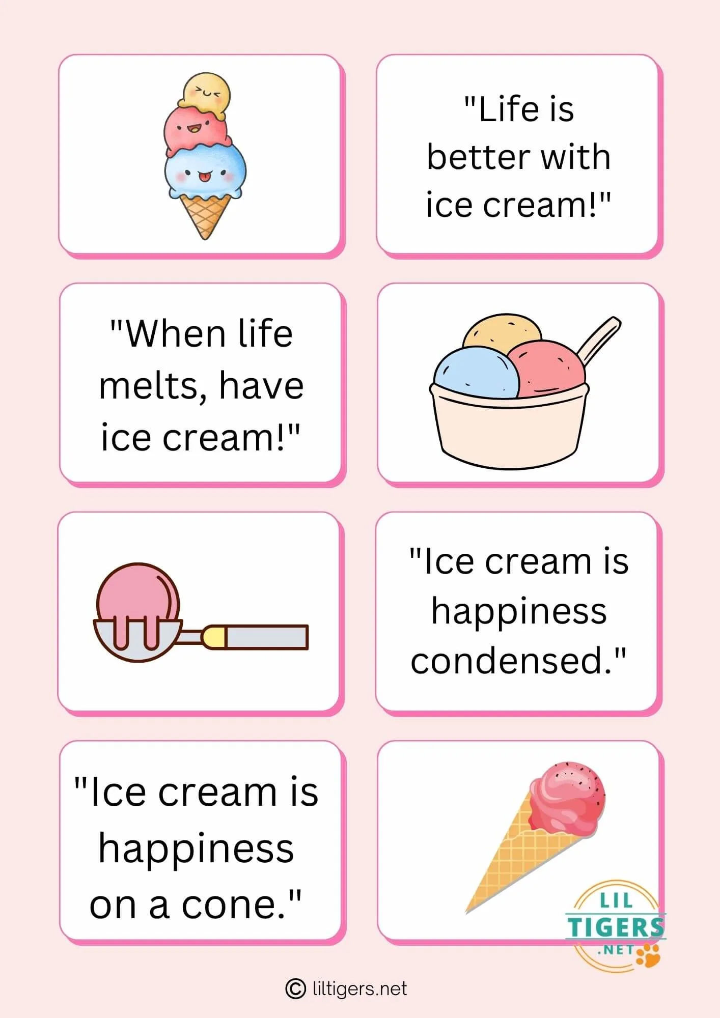 free printable ice cream quotes for kids