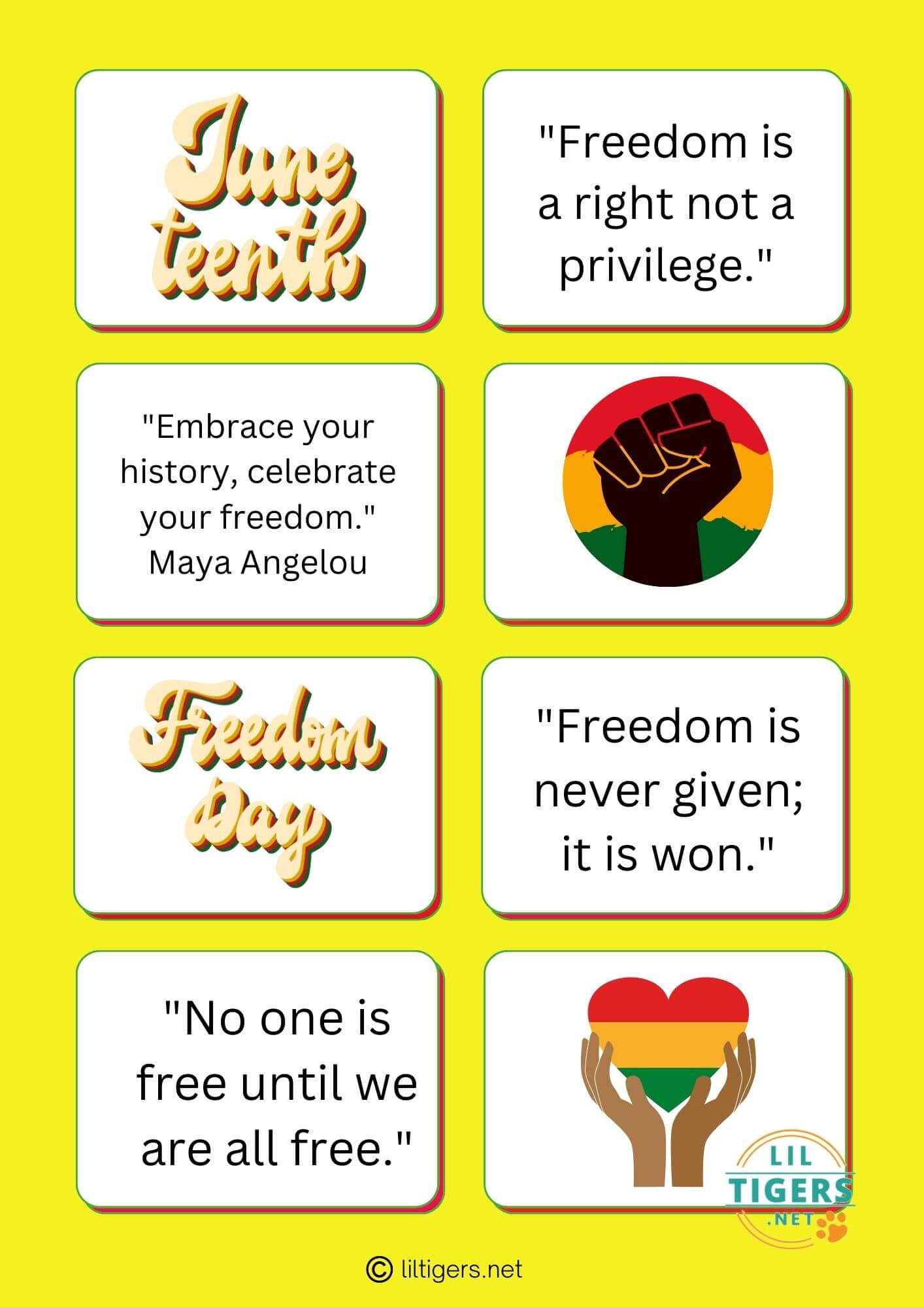 free printable Juneteenth sayings for kids