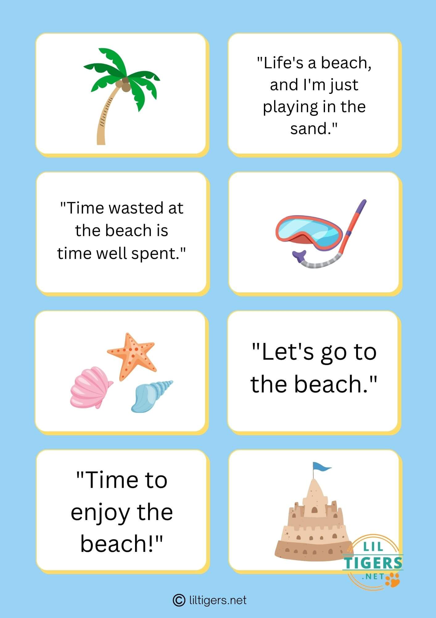 Free Printable Beach Sayings for Kids