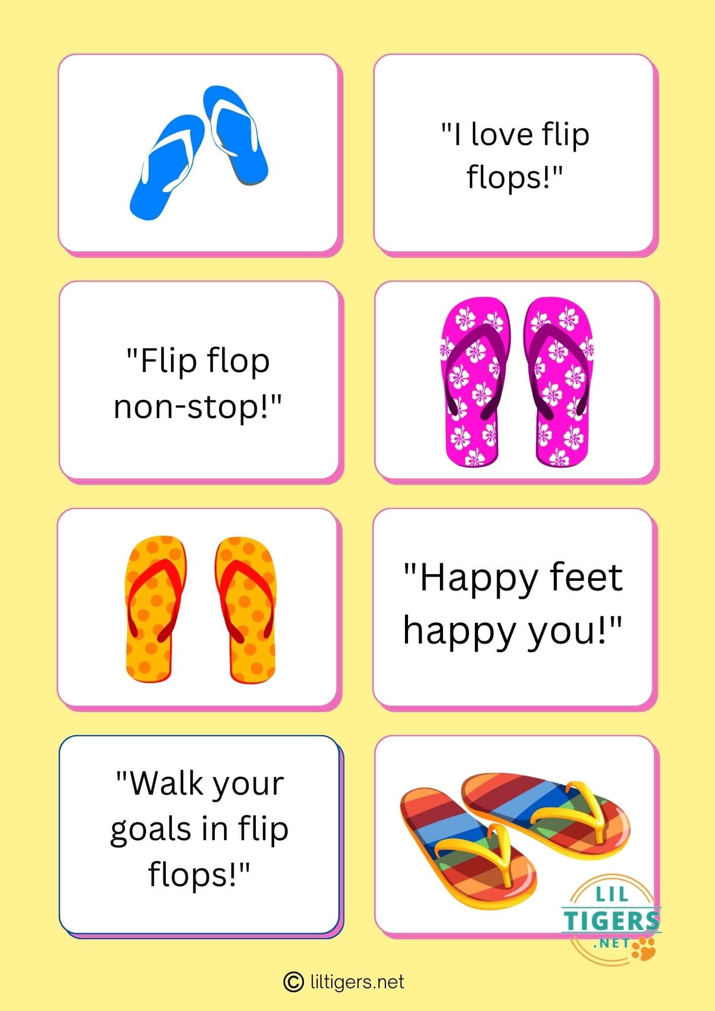 free printable flip flops sayings for kids