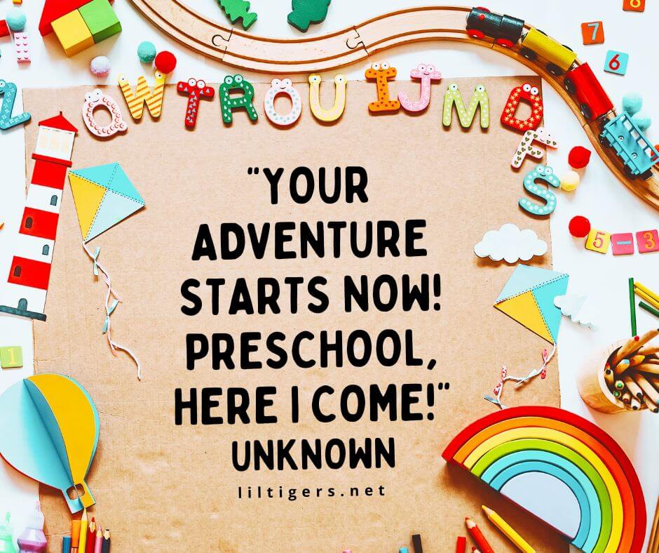 First Day of Preschool Sayings for Kids