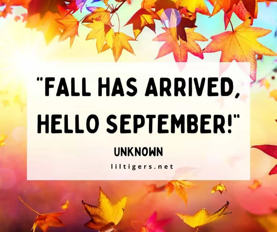 welcome September sayings for kids