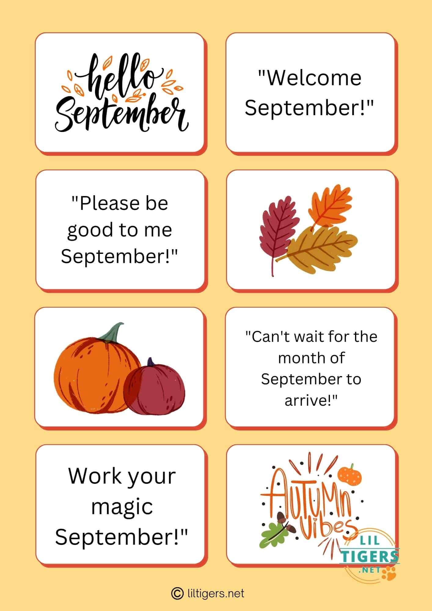 Free Printable Hello September Quotes