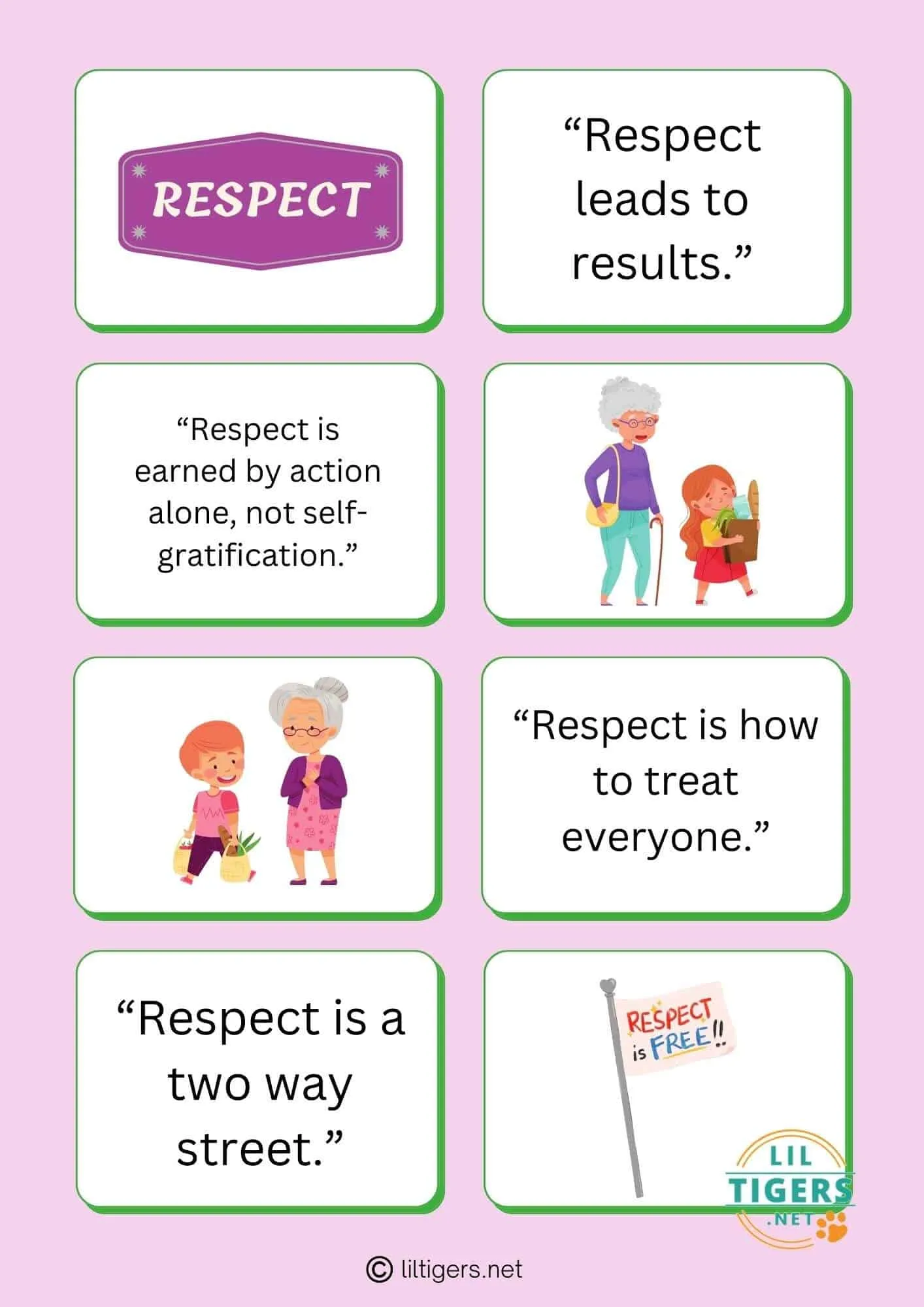 Free Printable Respect Sayings for Kids