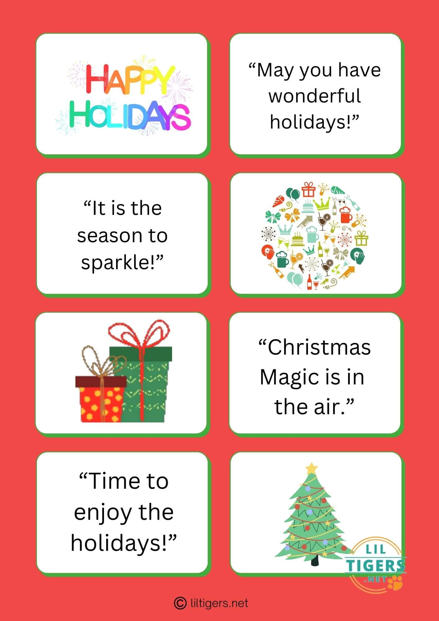 free printable holiday sayings for kids