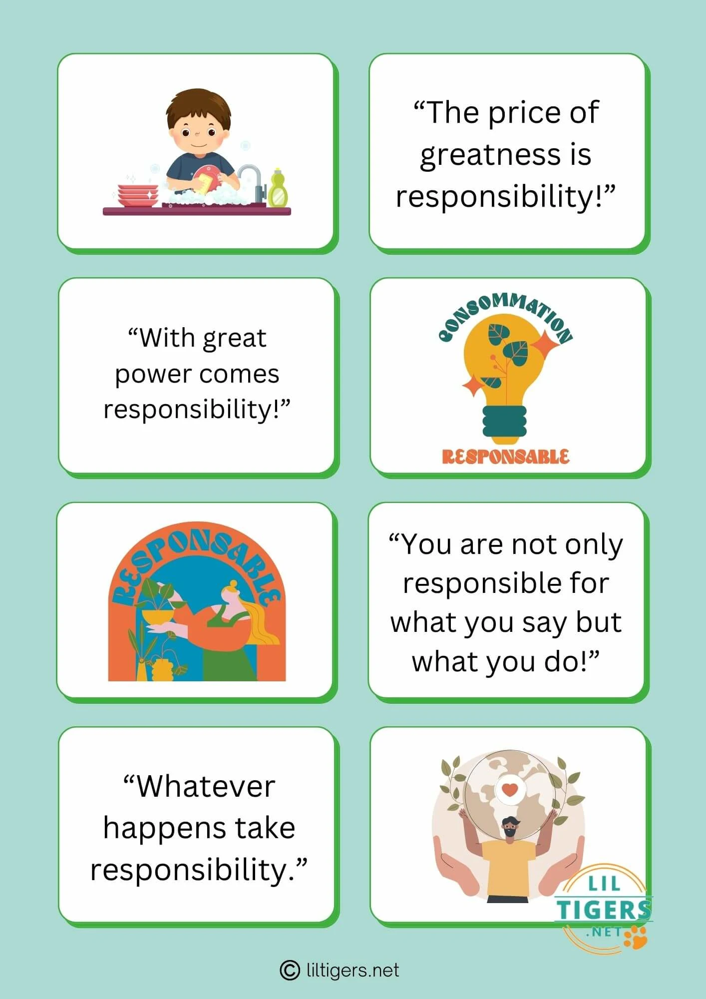 Free Printable Responsibility Quotes for Kids