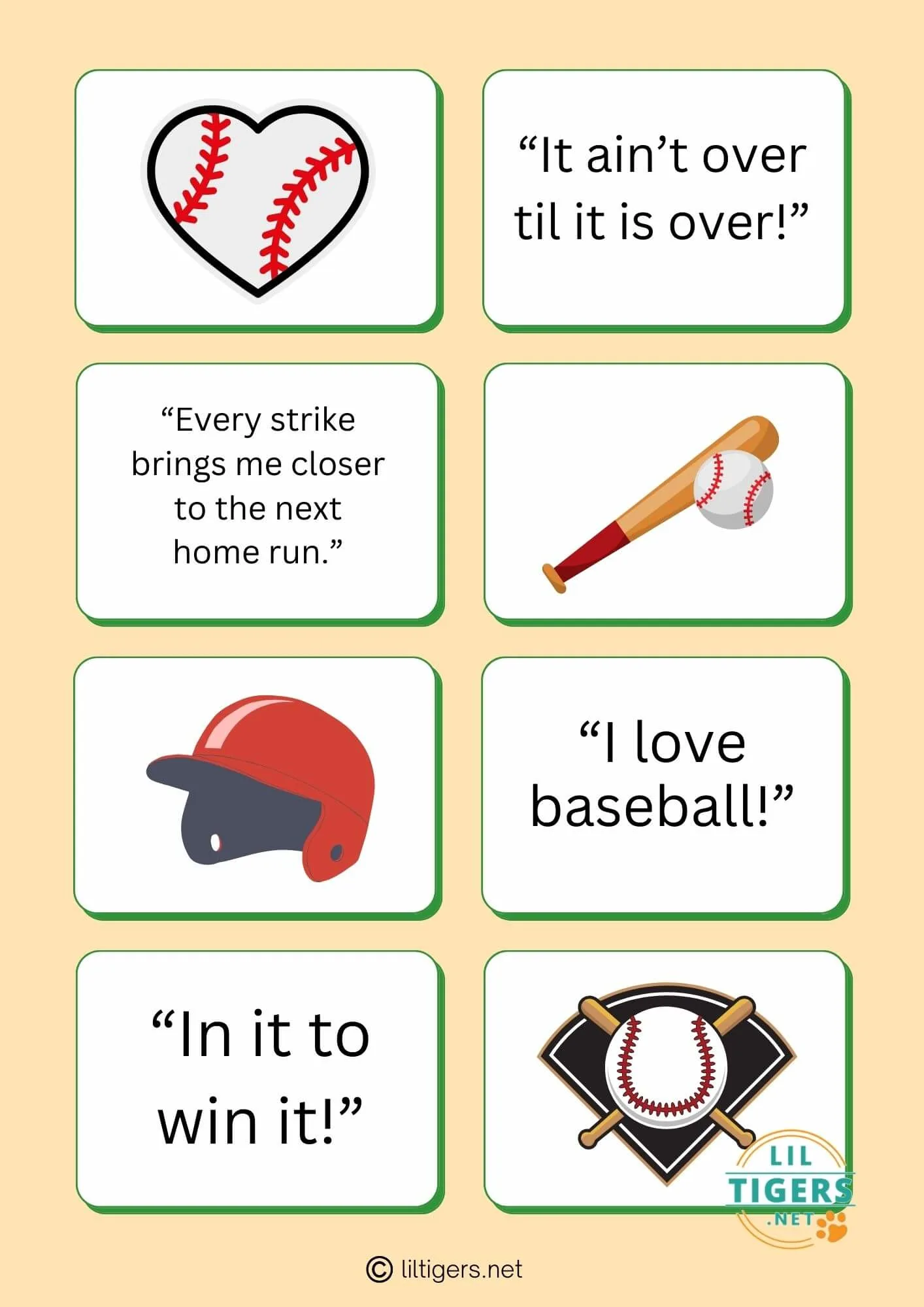 Free Printable Baseball Sayings for Kids