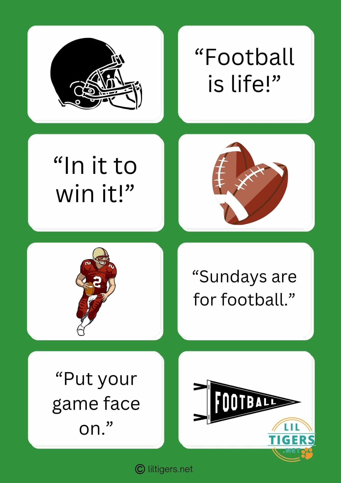 Free Printable Football Sayings for Kids